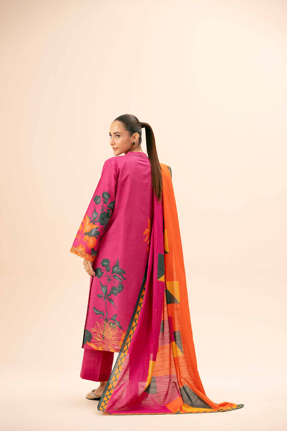 Nishat Unstitched Printed Cotton Slub 3pc