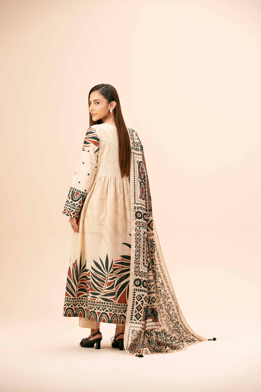 Nishat Unstitched Printed Cotton Slub 3pc