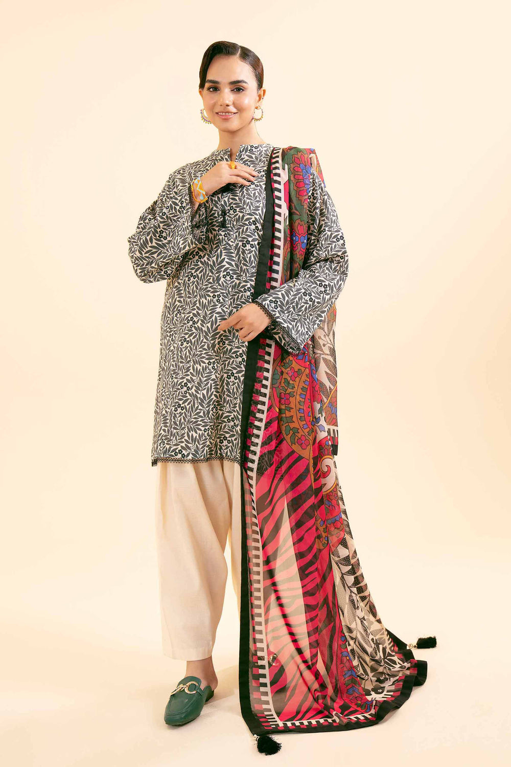 Nishat Unstitched Printed Dobby Cotton 3pc