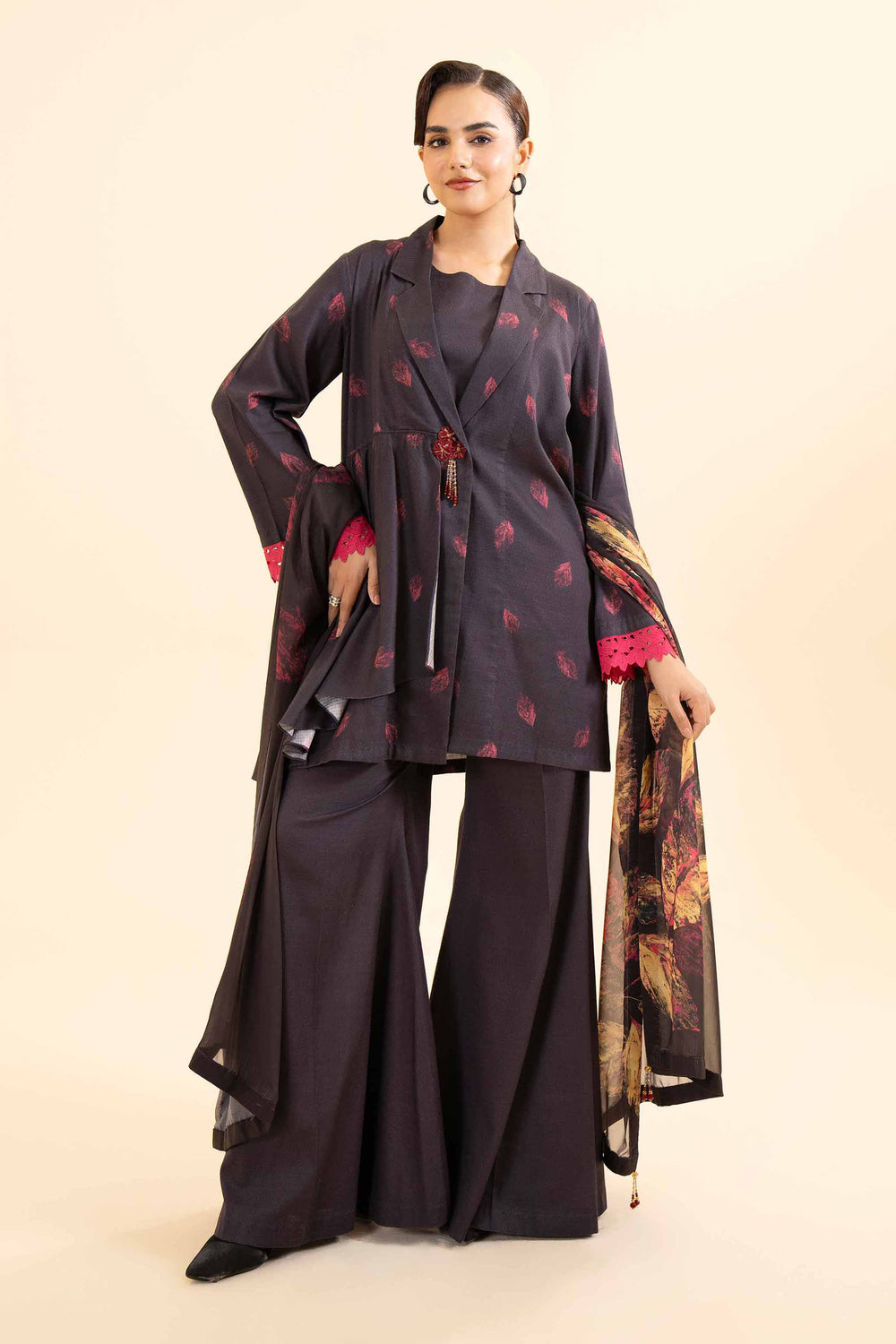 Nishat Unstitched Printed Dobby Cotton 3pc