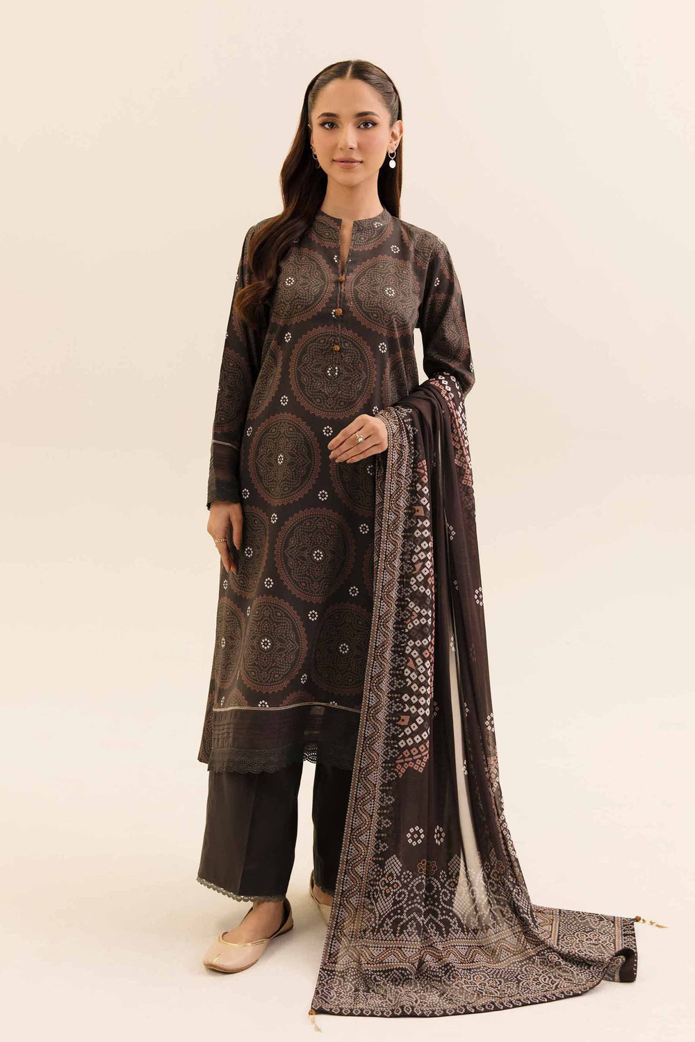 Nishat Unstitched Printed Dobby Cotton 3pc