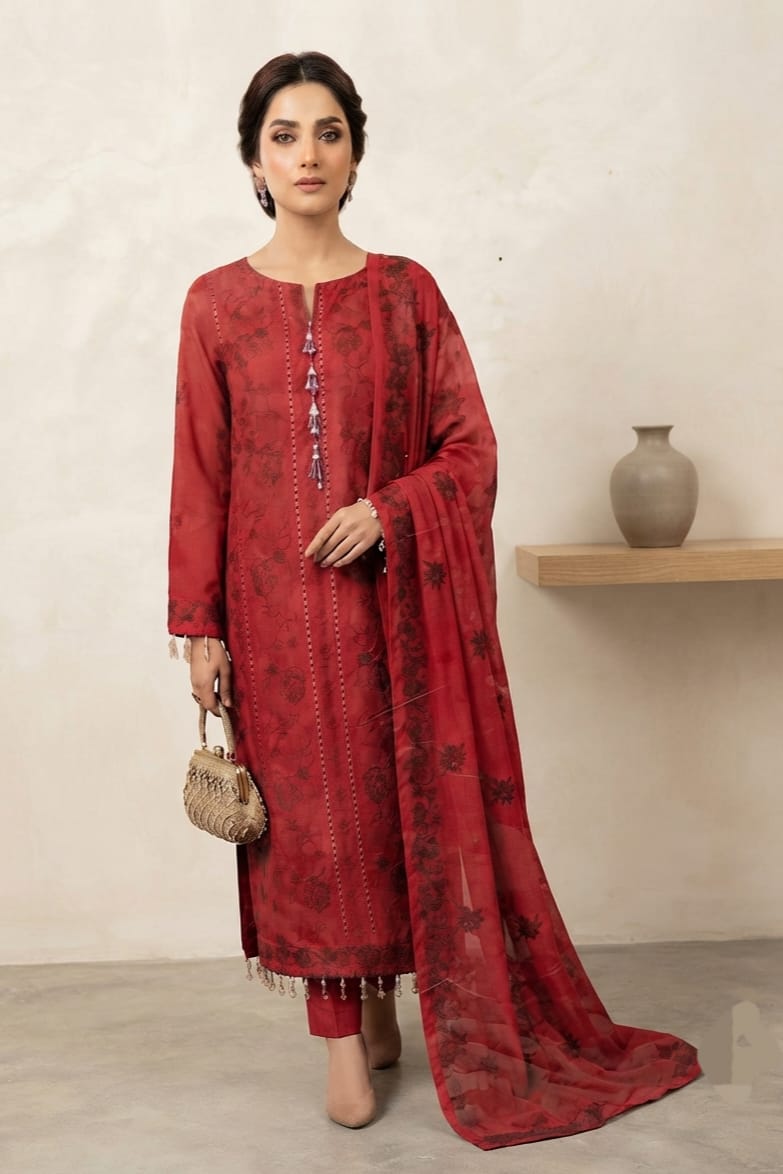 Noor jahan Meeral Unstitched Embroidered Karandi 3pc