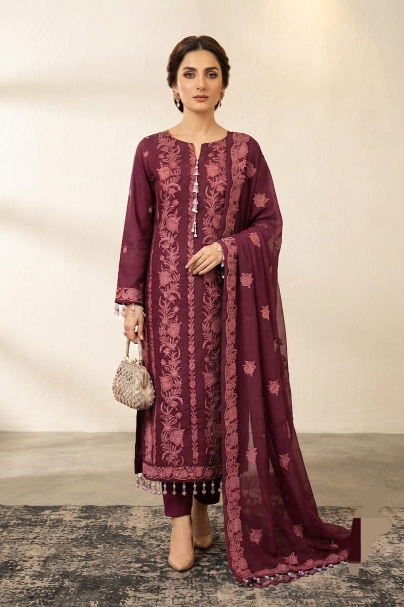 Noor jahan Meeral Unstitched Embroidered Karandi 3pc