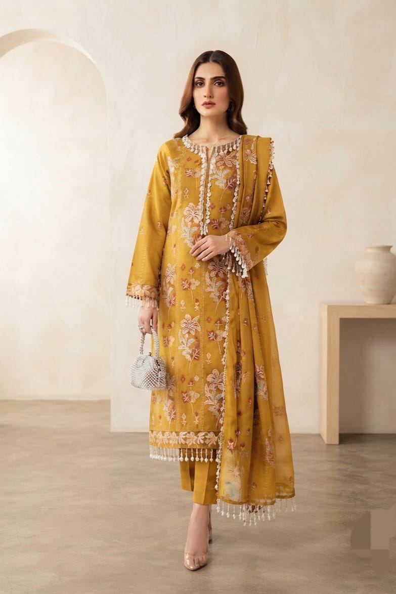 Noor jahan Tehzeeb Unstitched Embroidered Karandi 3pc