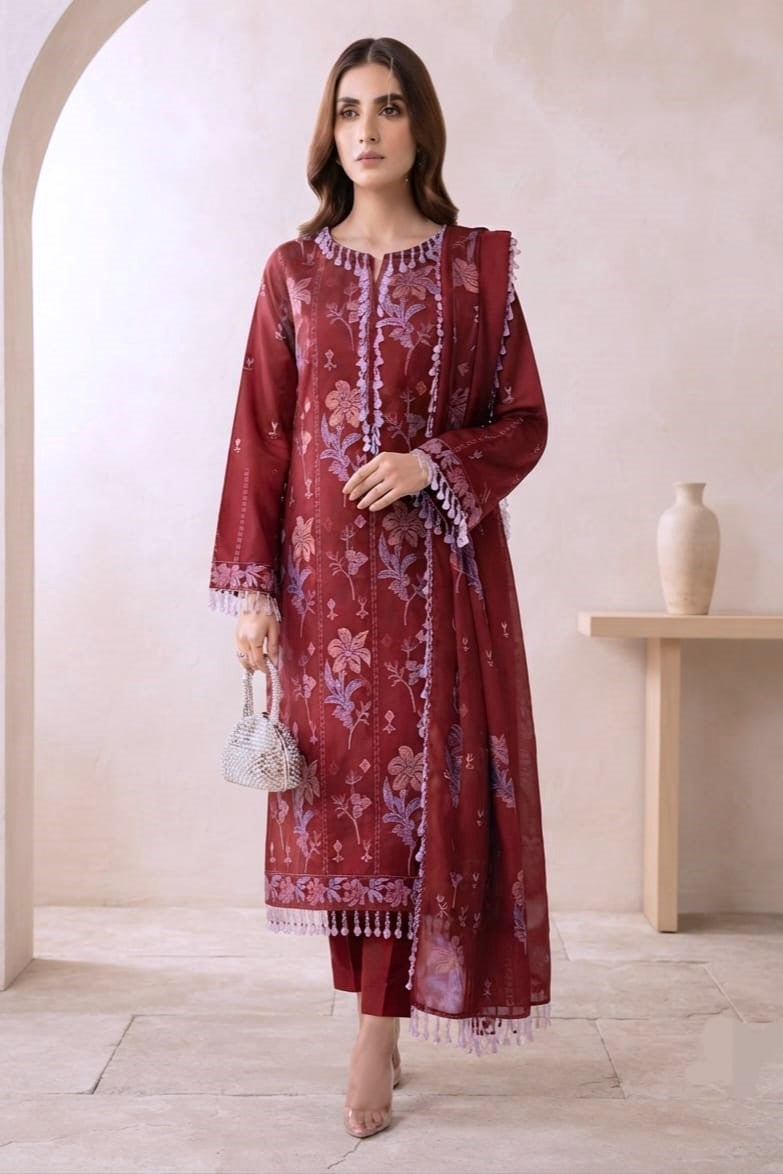 Noor jahan Tehzeeb Unstitched Embroidered Karandi 3pc