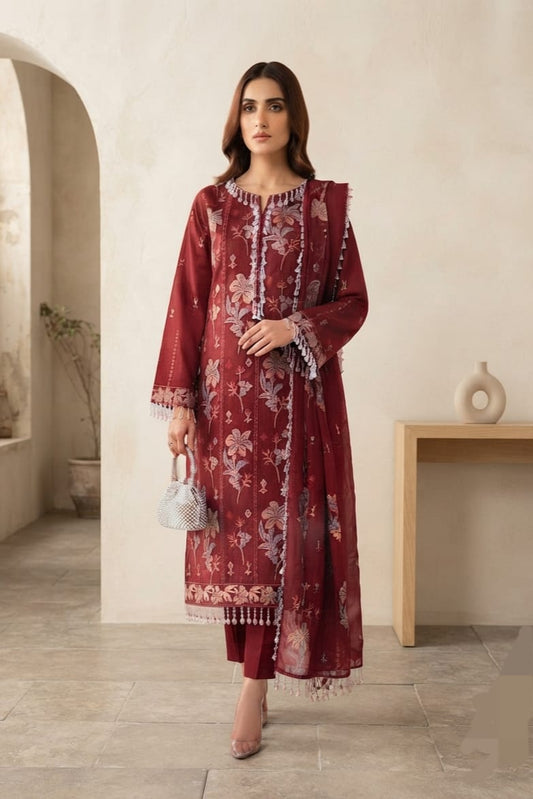 Noor jahan Tehzeeb Unstitched Embroidered Karandi 3pc