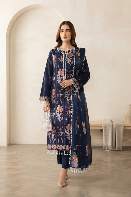 Noor jahan Tehzeeb Unstitched Embroidered Karandi 3pc