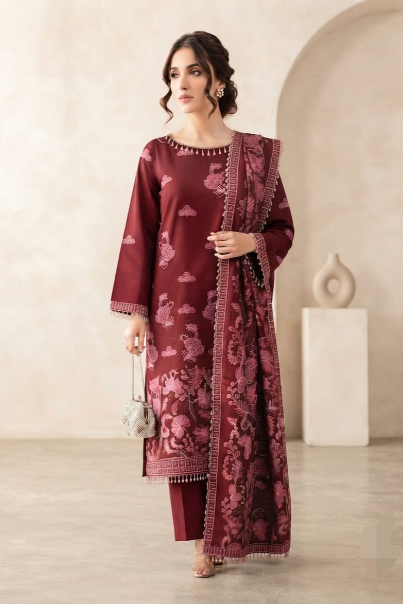Noor jahan Rawayat Unstitched Embroidered Wool 3pc