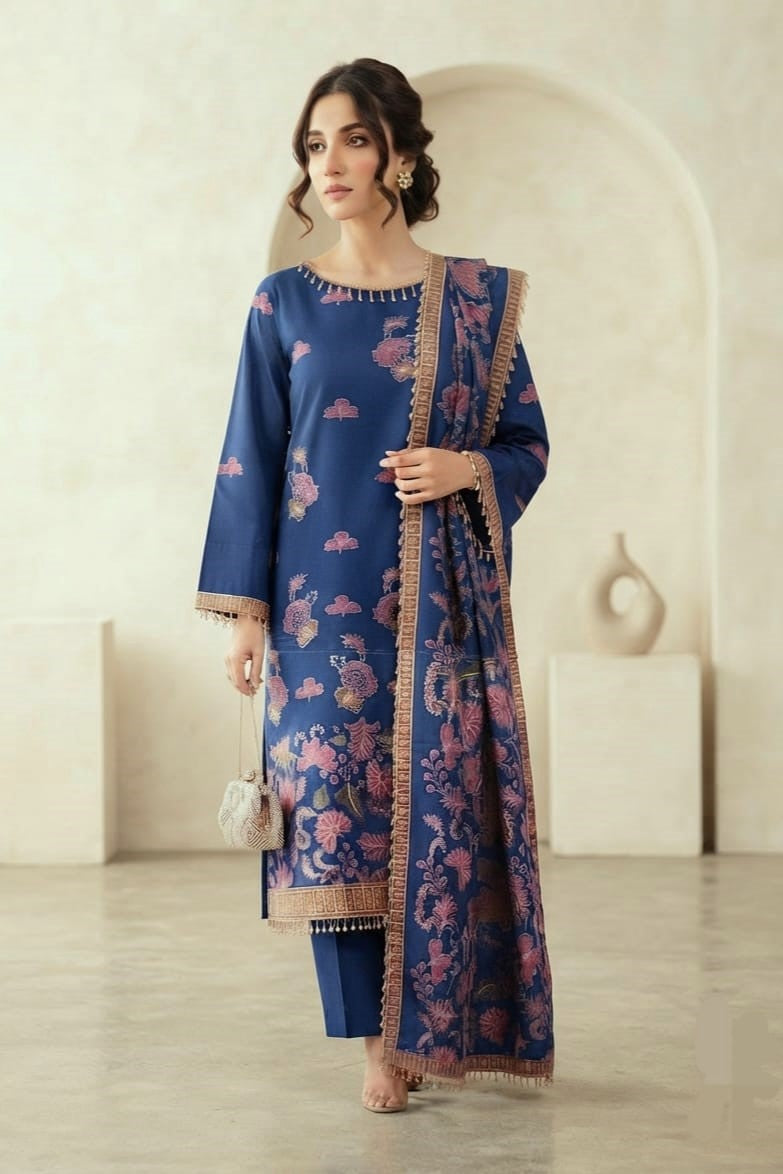 Noor jahan Rawayat Unstitched Embroidered Wool 3pc