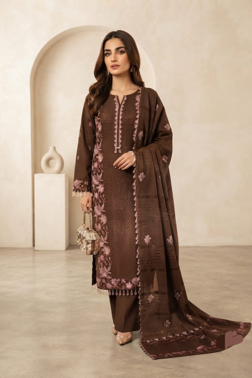 Noor jahan Deewan Unstitched Embroidered Wool 3pc