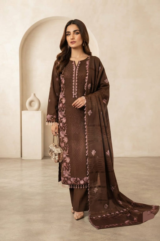 Noor jahan Deewan Unstitched Embroidered Wool 3pc