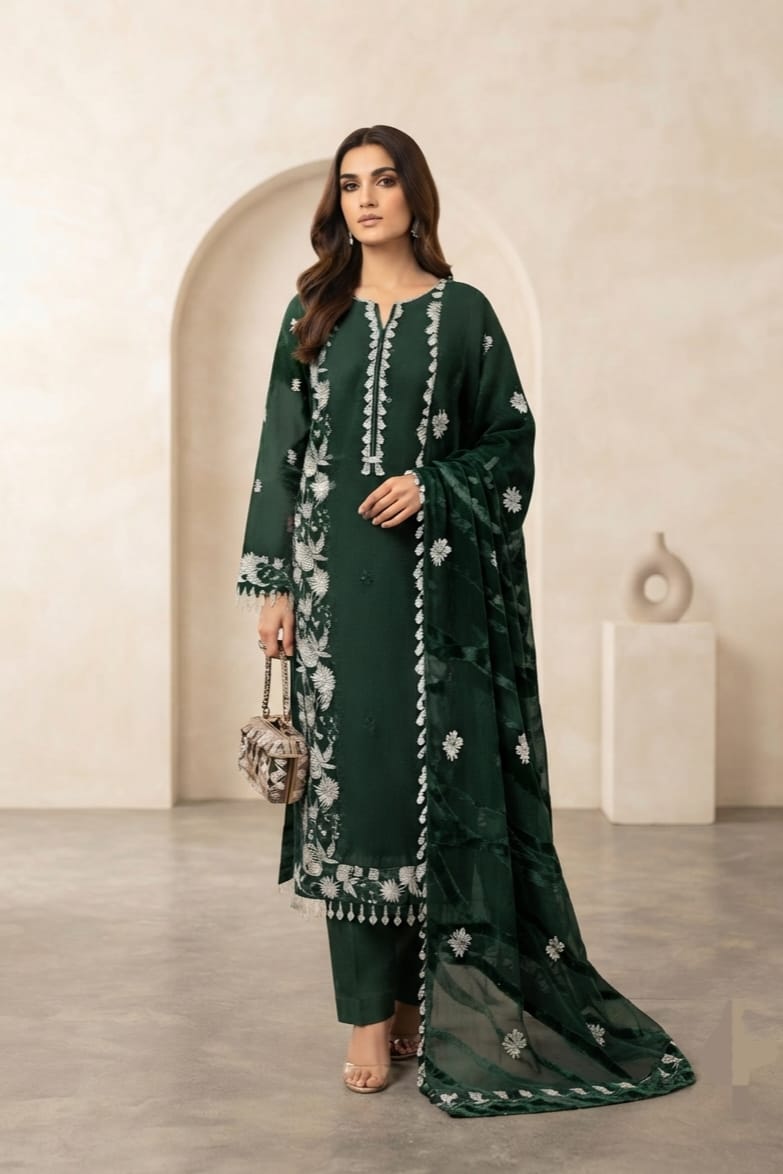 Noor jahan Deewan Unstitched Embroidered Wool 3pc