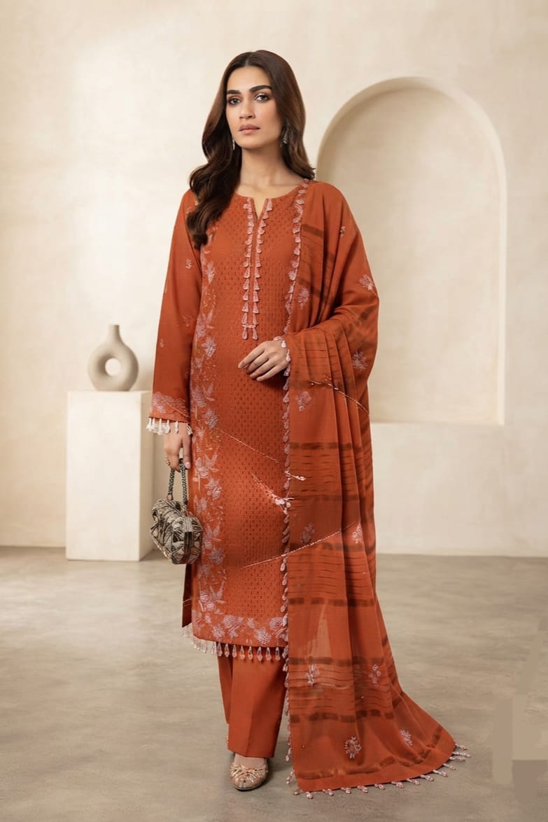 Noor jahan Deewan Unstitched Embroidered Wool 3pc