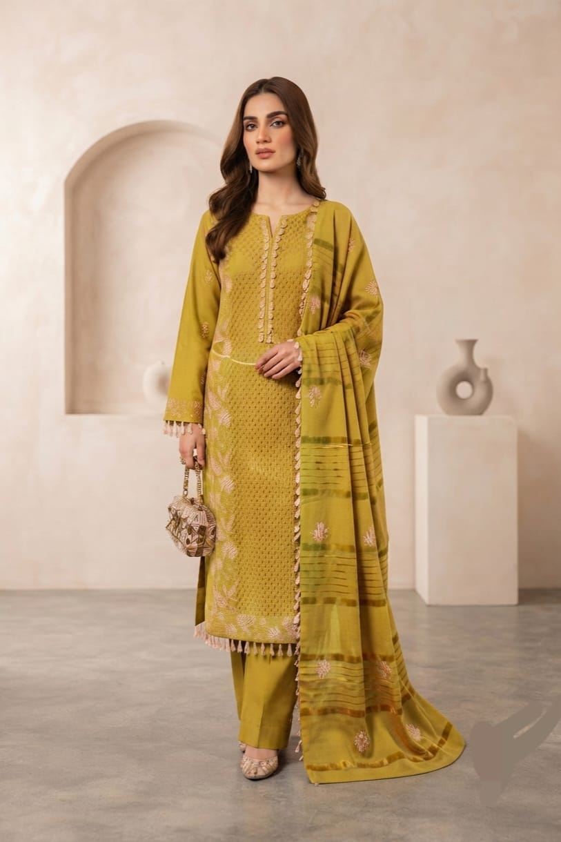 Noor jahan Deewan Unstitched Embroidered Wool 3pc