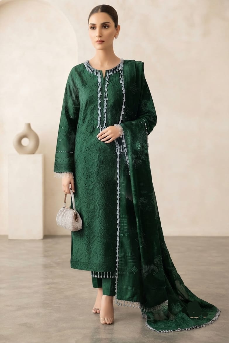 Noor jahan Noir Unstitched Embroidered Wool 3pc