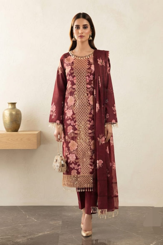 Noor jahan Sooraya Unstitched Embroidered Wool 3pc