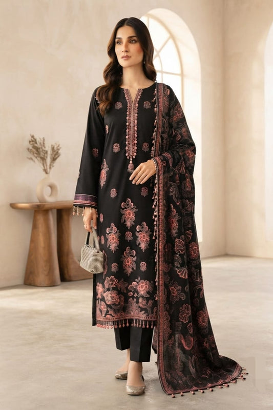 Noor jahan Muneezay Unstitched Embroidered Wool 3pc