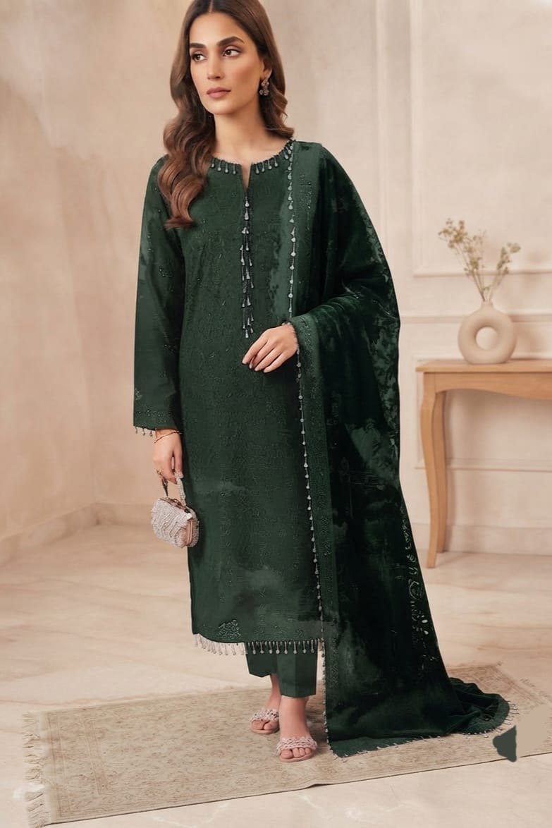 Noor jahan Gul E Noor Unstitched Embroidered Wool 3pc