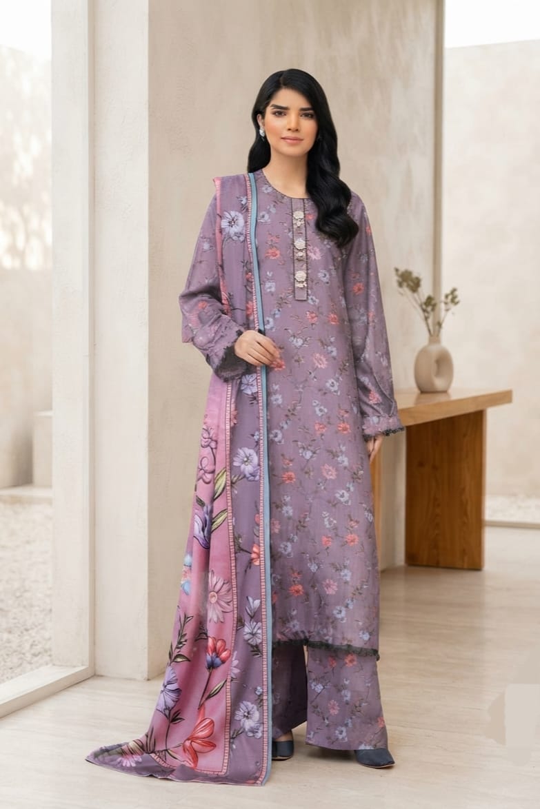 Johra Azreen Unstitched Printed Fancy Winter 3pc