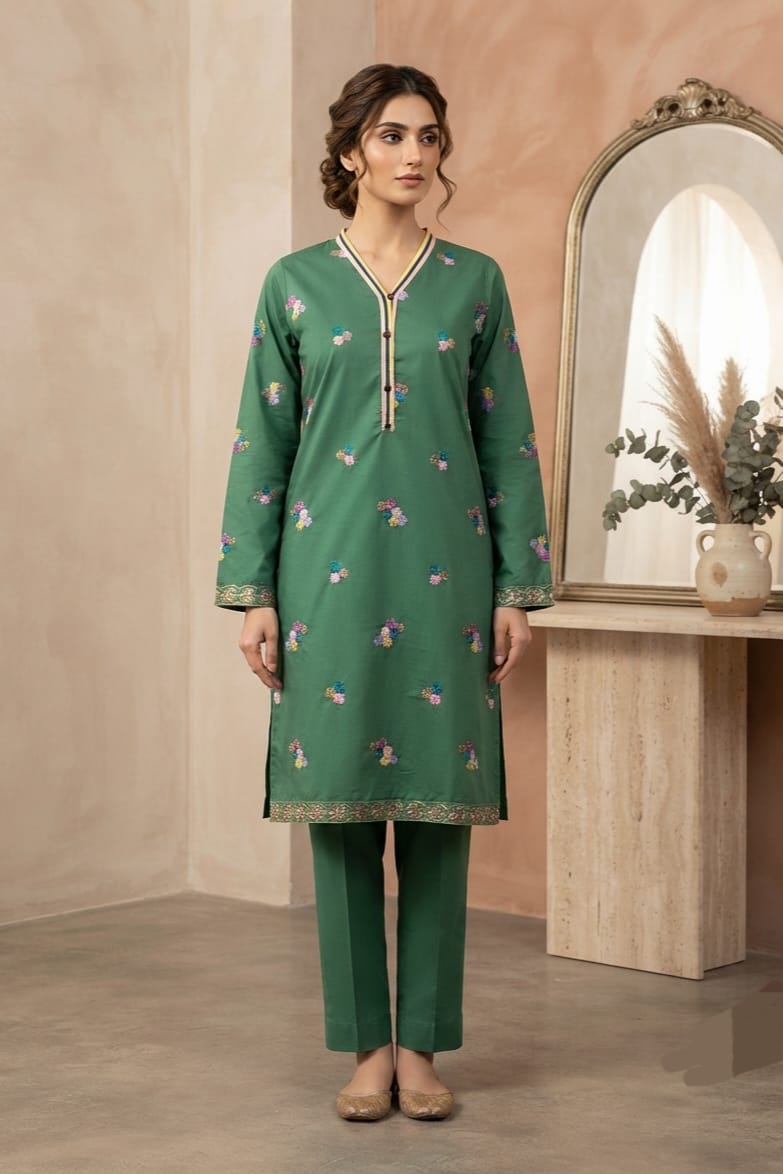 La Reine Stitched Embroidered Lawn Shirt