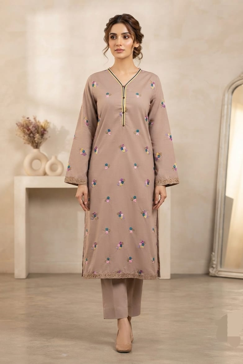 La Reine Stitched Embroidered Lawn Shirt