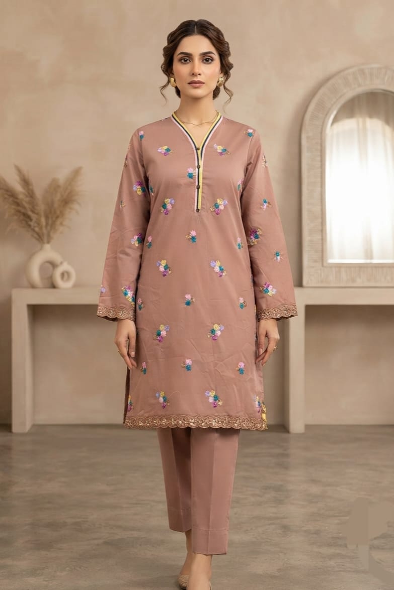 La Reine Stitched Embroidered Lawn Shirt