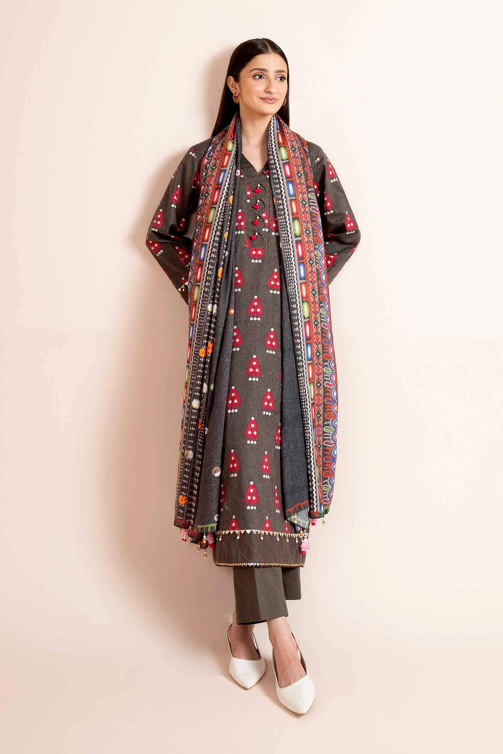 Nishat Unstitched Printed Native Cotton 3pc
