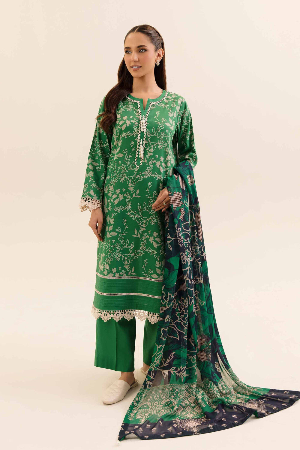 Nishat Unstitched Printed Dobby Cotton 3pc