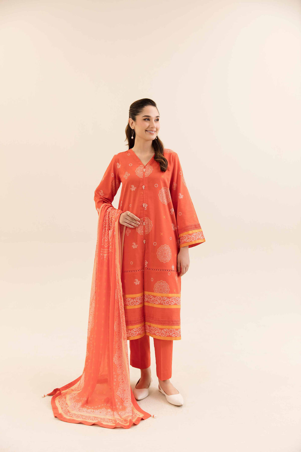 Nishat Unstitched Printed Dobby Cotton 3pc