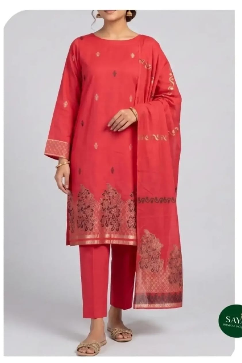 Saya Unstitched Jacquard 3pc