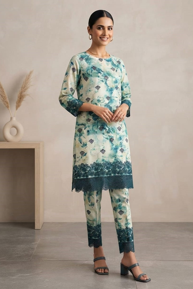 Premium Designer Unstitched Printed Linen ST 2pc