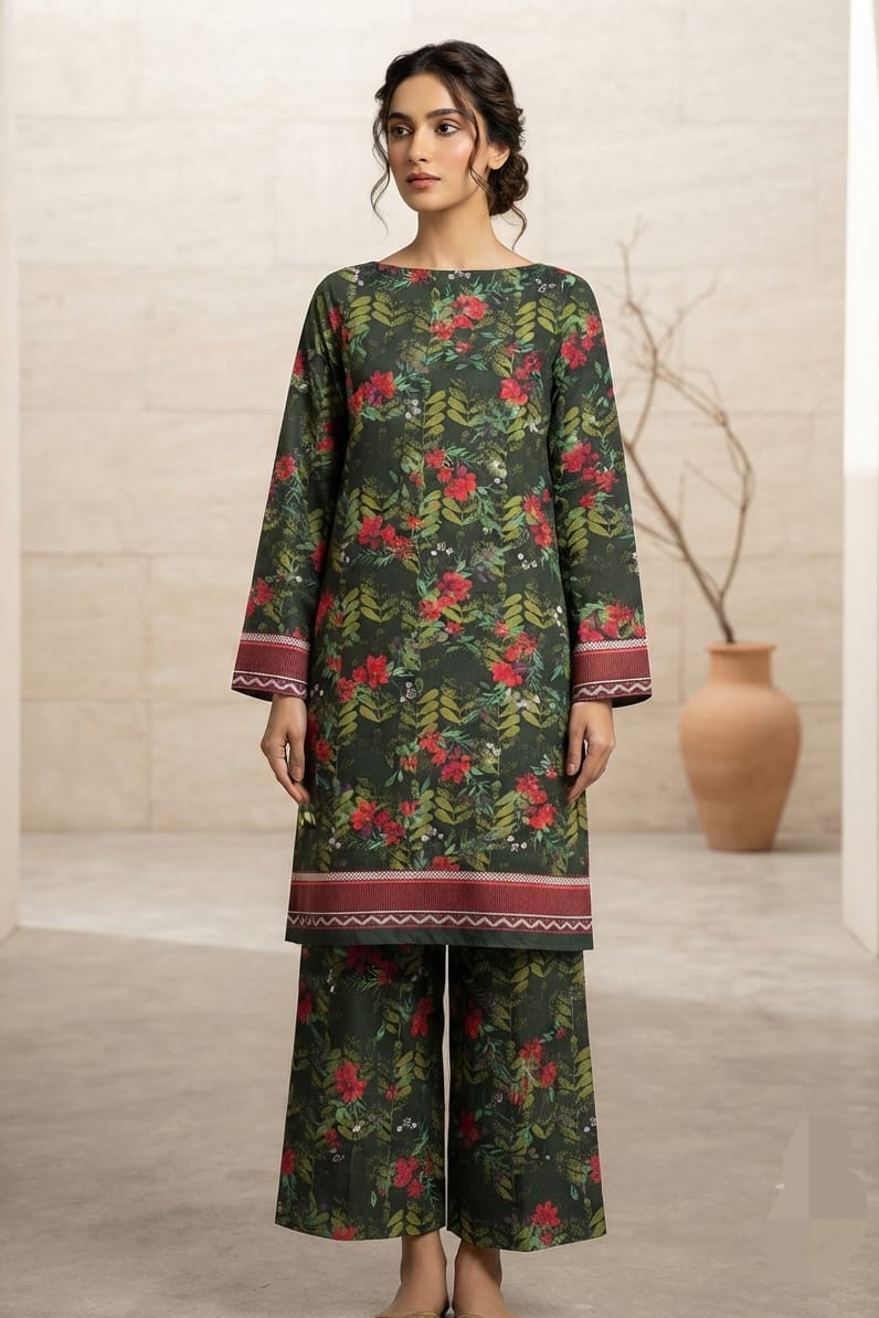 Premium Designer Unstitched Printed Linen ST 2pc