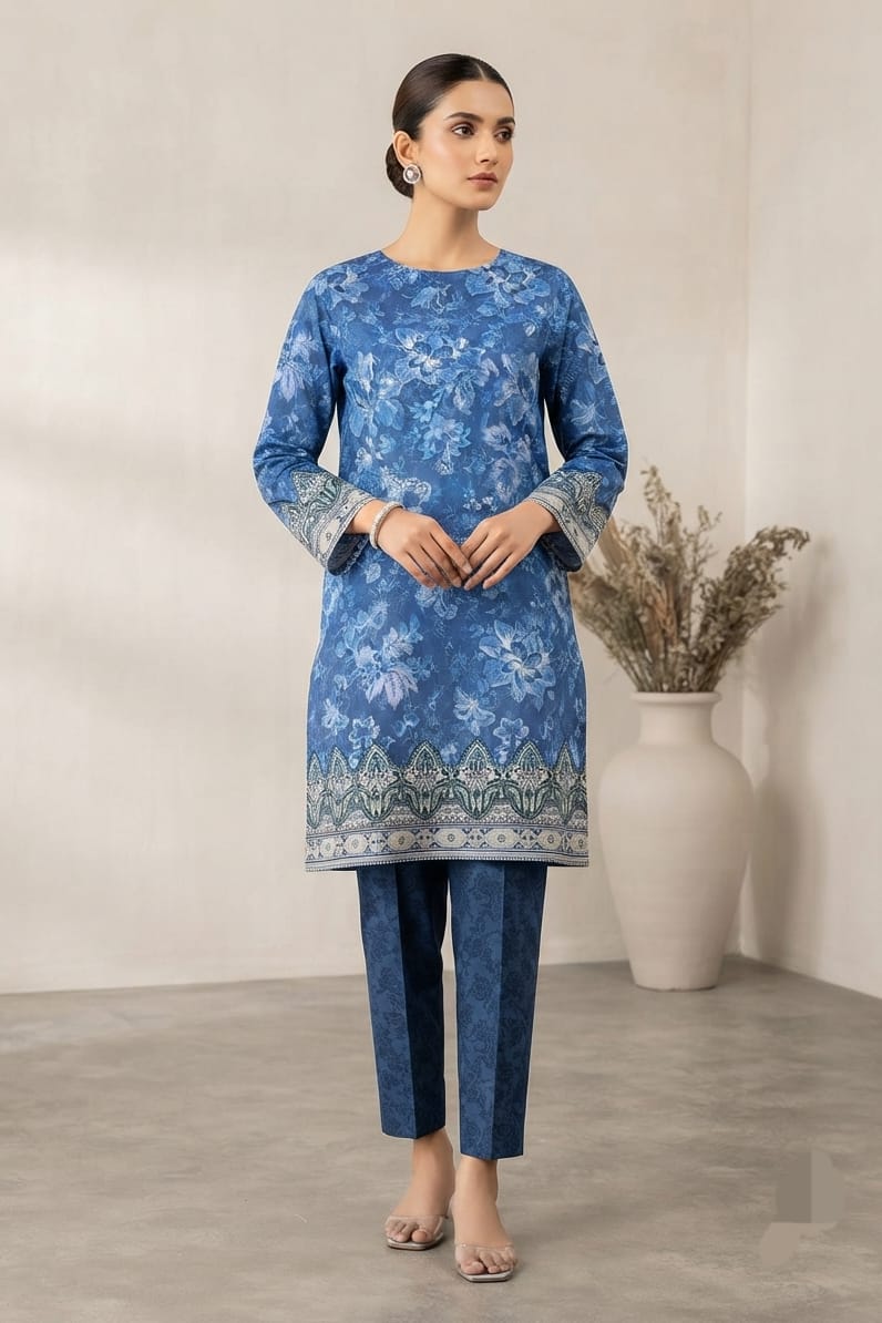 Premium Designer Unstitched Printed Linen ST 2pc