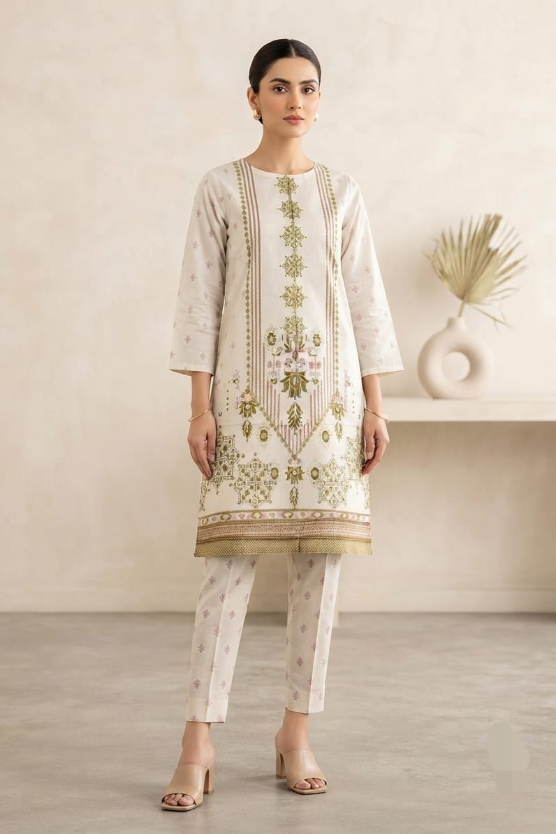 Premium Designer Unstitched Printed Linen ST 2pc