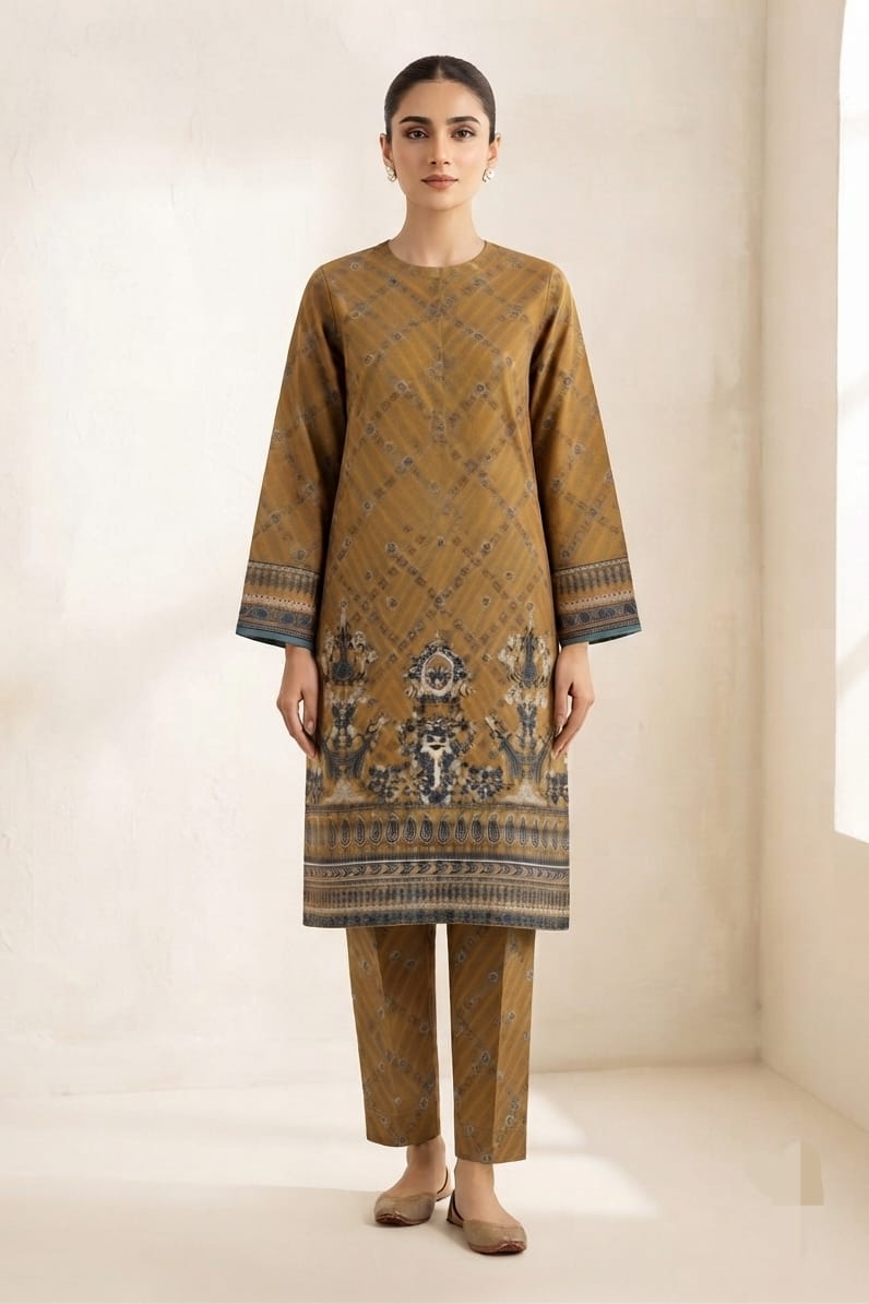 Premium Designer Unstitched Printed Linen ST 2pc