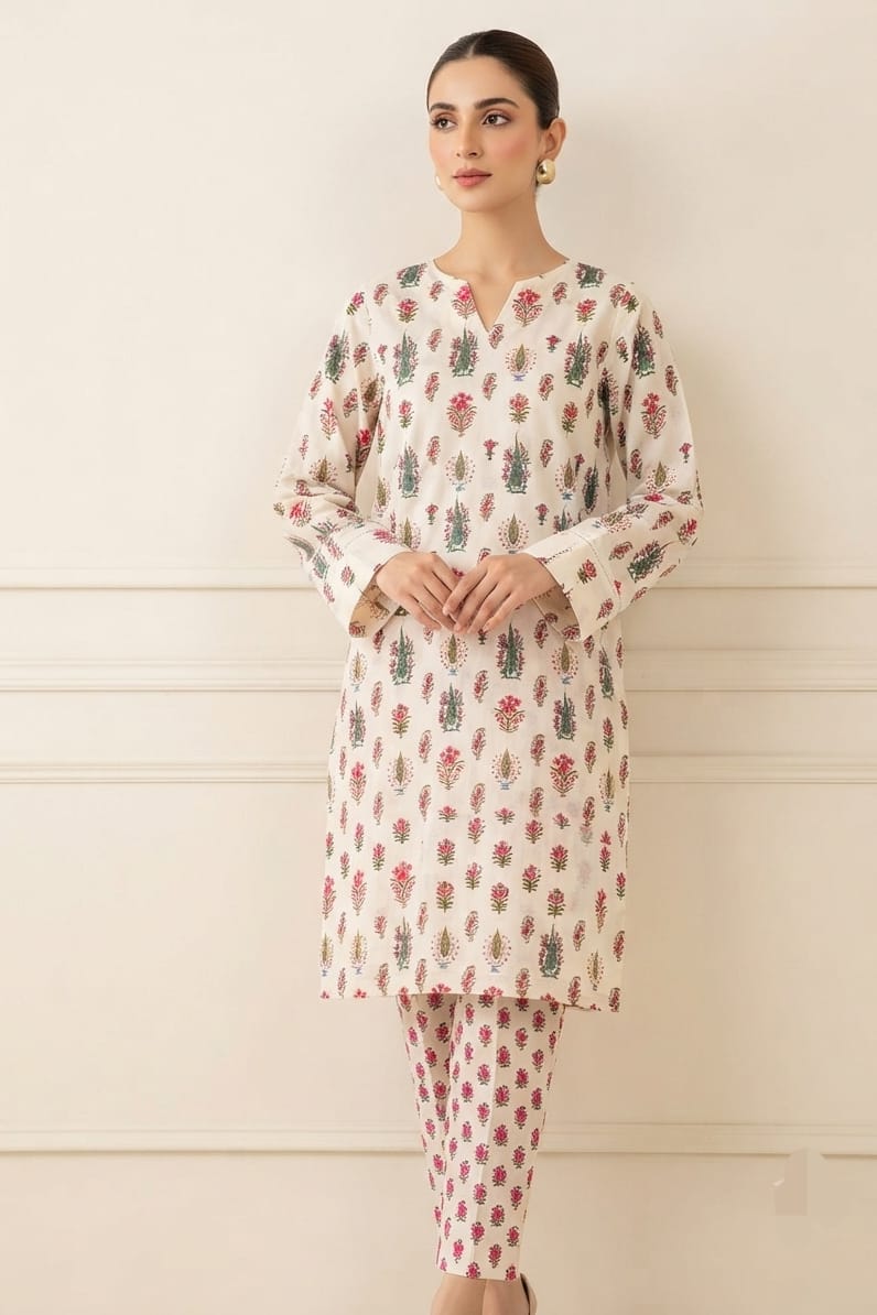 Premium Designer Unstitched Printed Linen ST 2pc