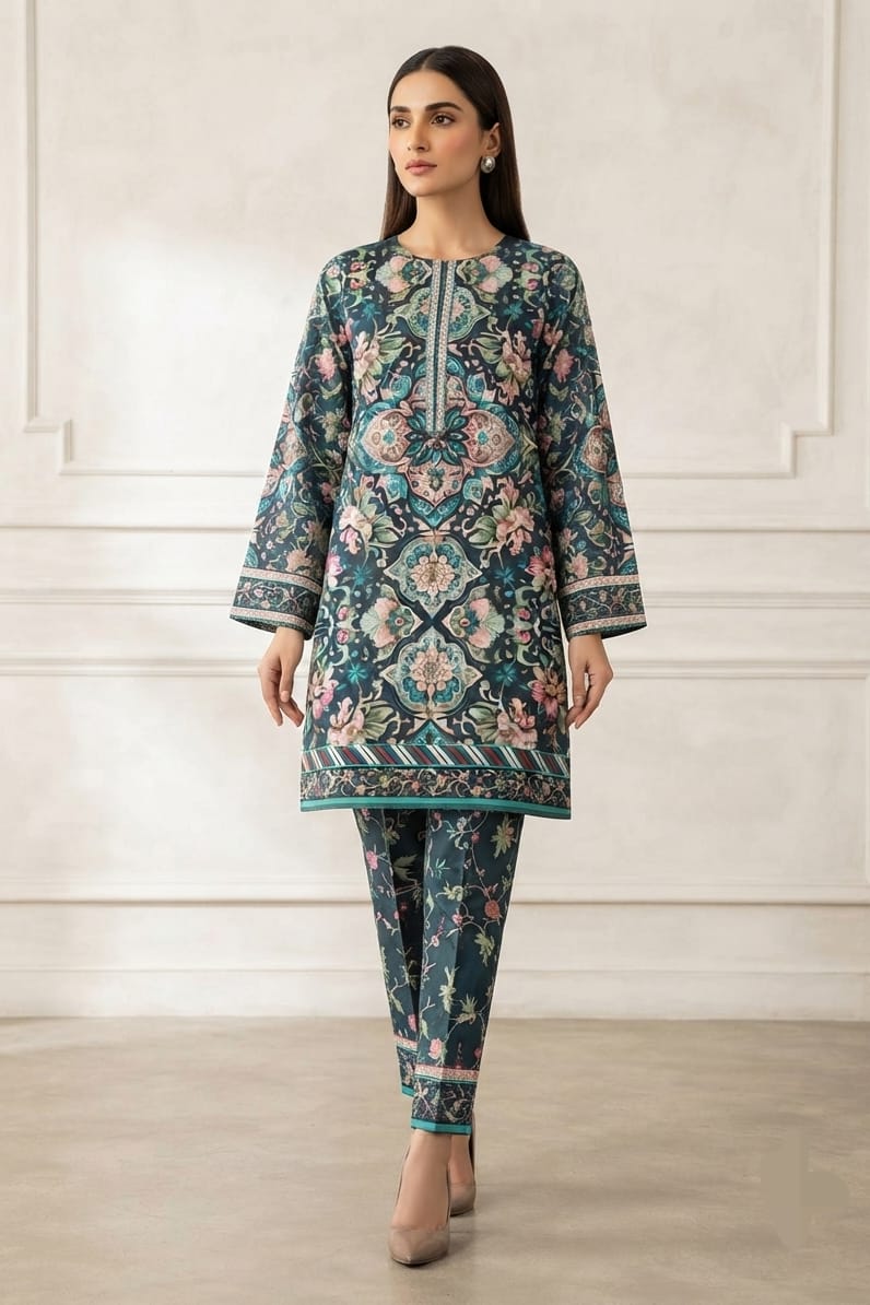 Premium Designer Unstitched Printed Linen ST 2pc