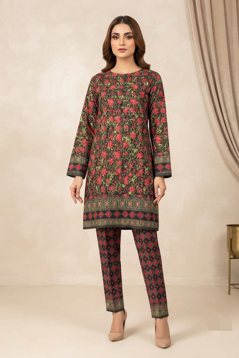 Premium Designer Unstitched Printed Linen ST 2pc