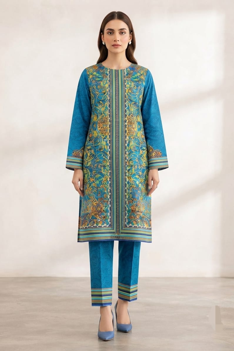 Premium Designer Unstitched Printed Linen ST 2pc