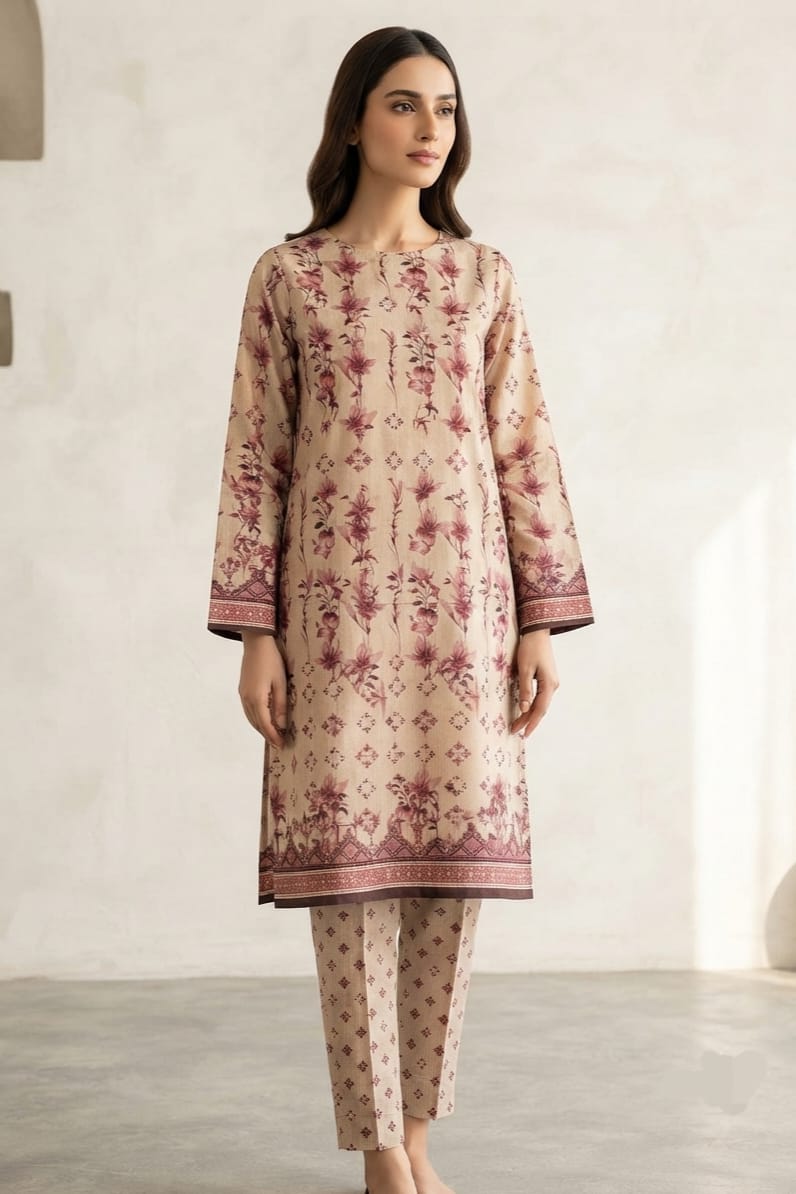 Premium Designer Unstitched Printed Linen ST 2pc