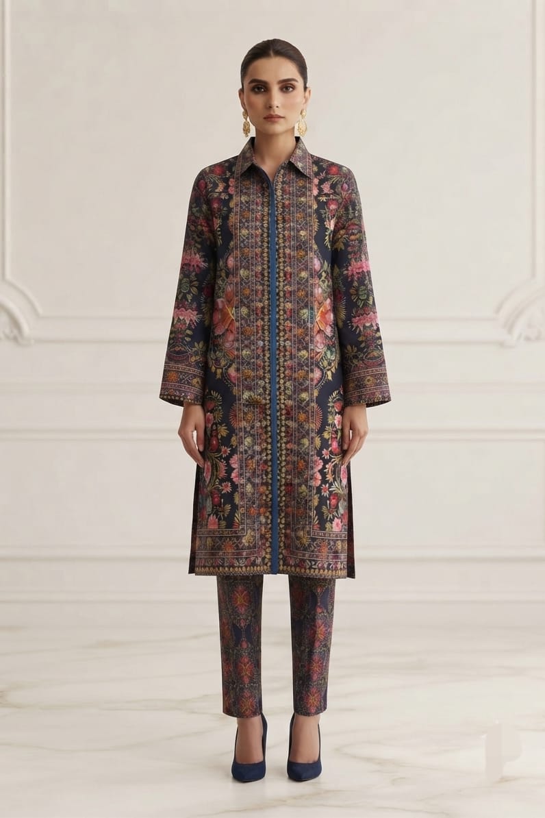 Premium Designer Unstitched Printed Linen ST 2pc
