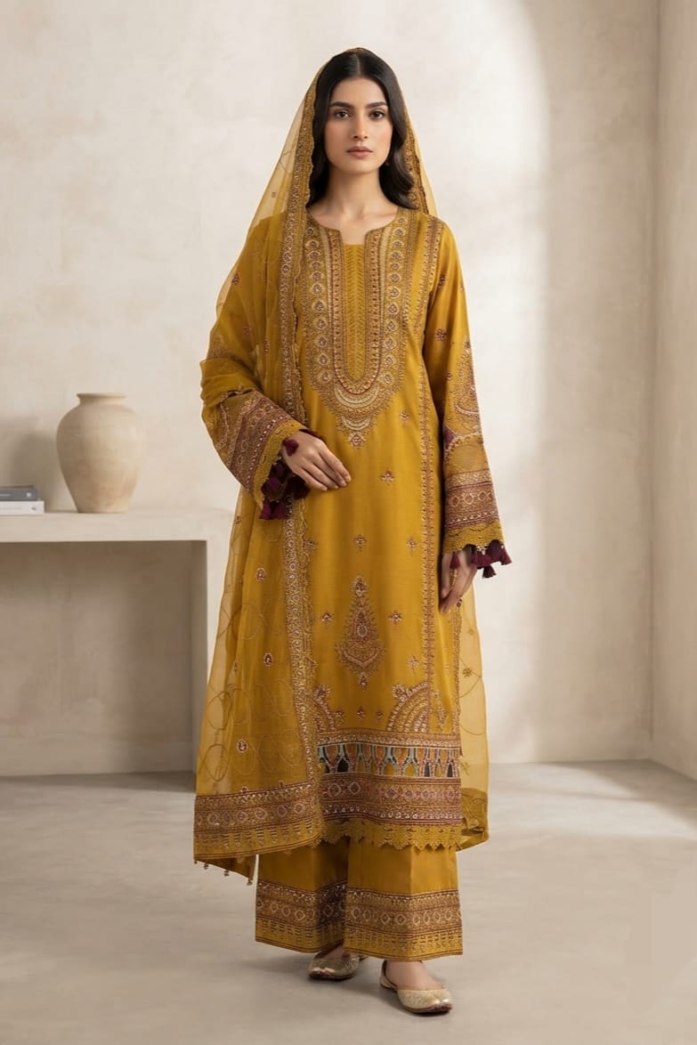 Johra Sheenor Unstitched Embroidered 3pc