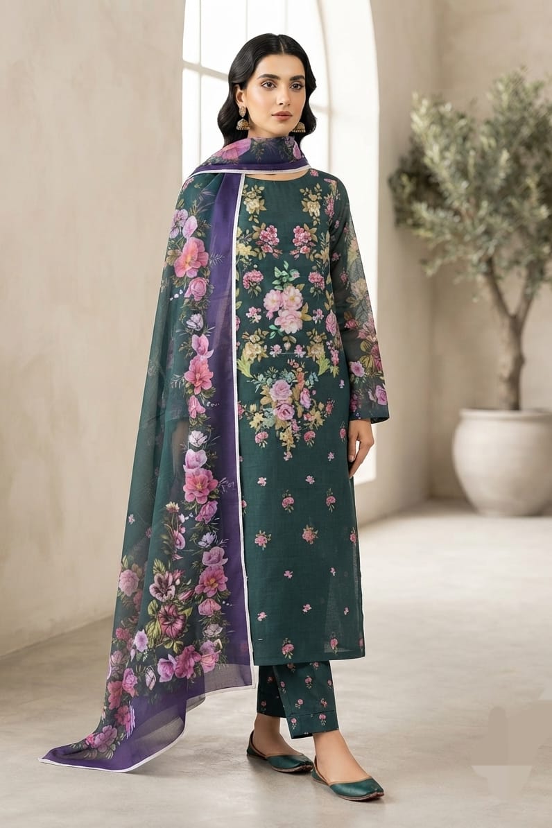 Khaadi Unstitched Printed Khaddar 3pc