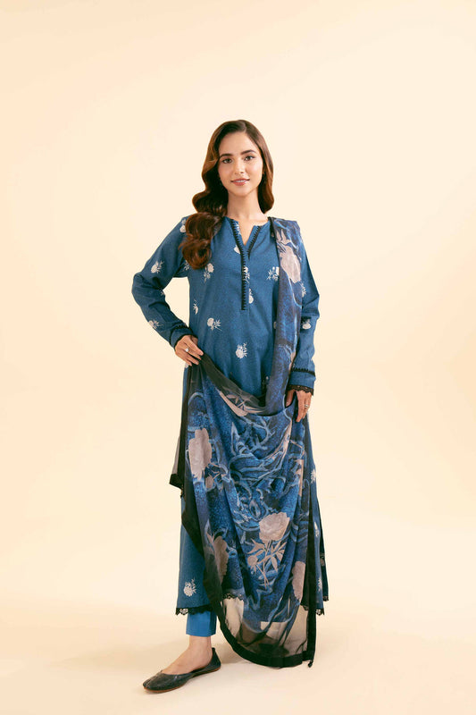 Nishat Unstitched Printed Dobby Cotton 3pc