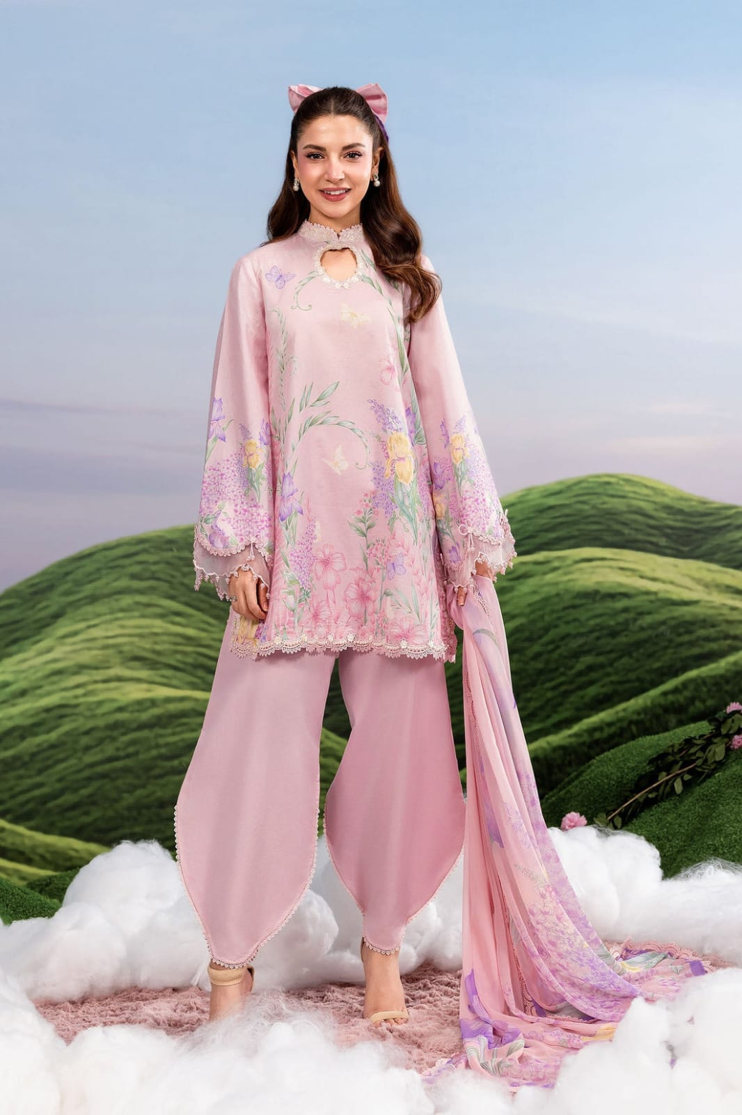 Maria B Unstitched Printed Linen 3pc
