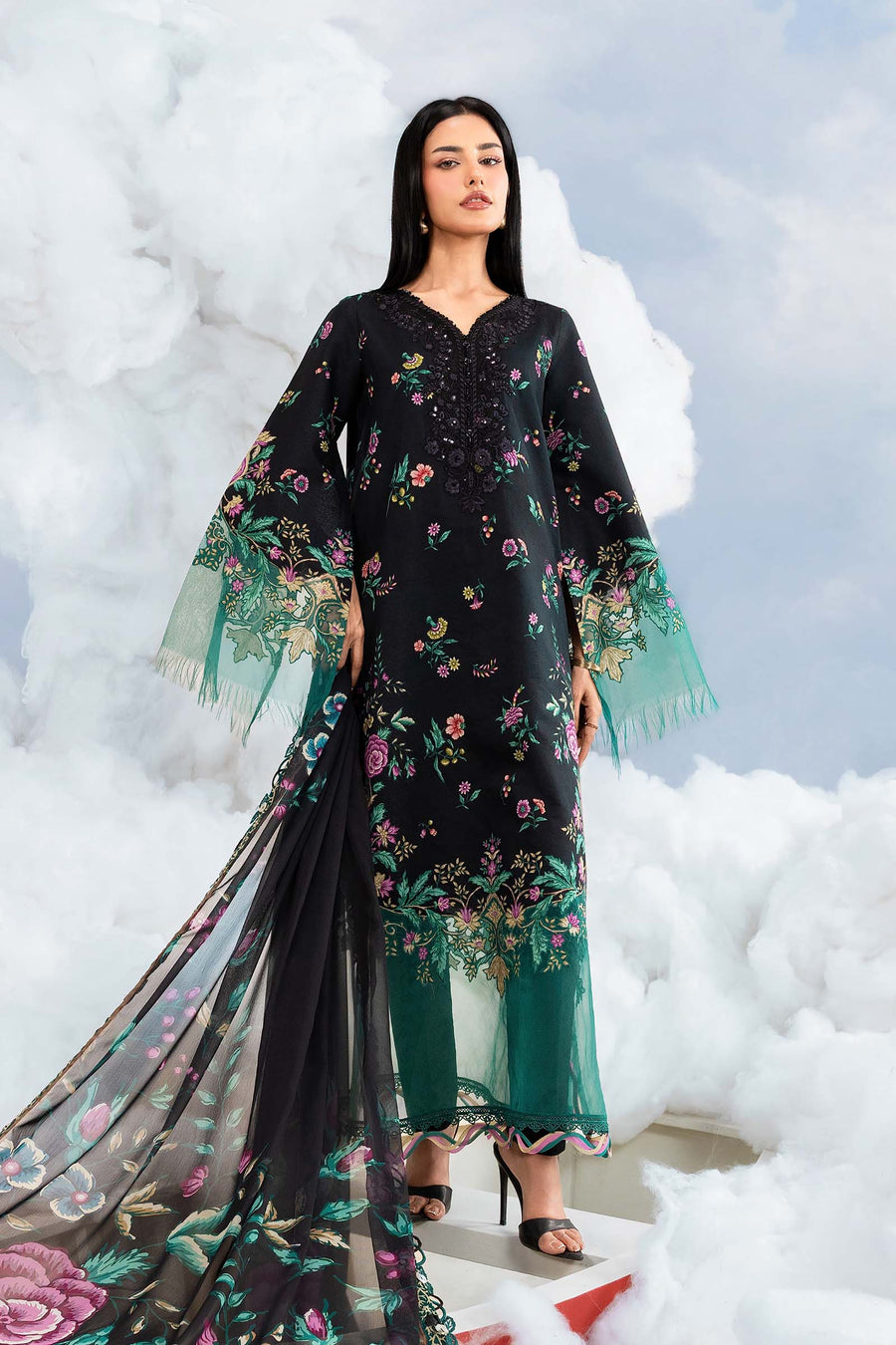 Maria B Unstitched Printed Linen 3pc