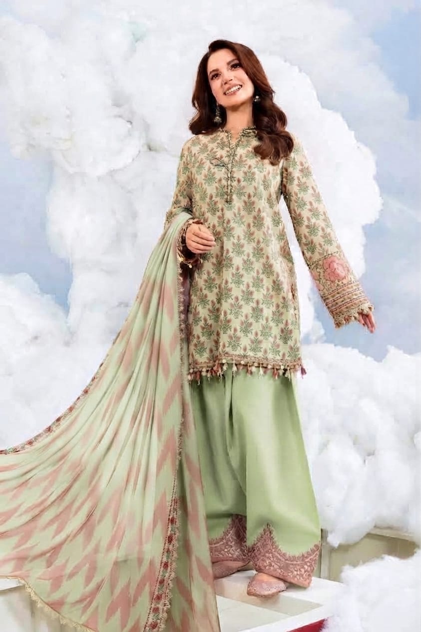 Maria B Unstitched Printed Linen 3pc