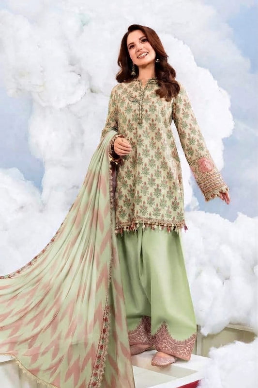 Maria B Unstitched Printed Linen 3pc