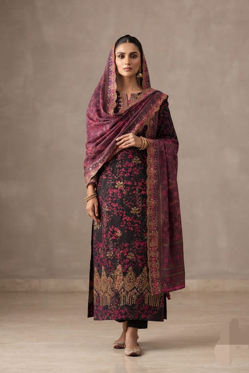 Tawakkal Unstitched Embroidered Linen 3pc