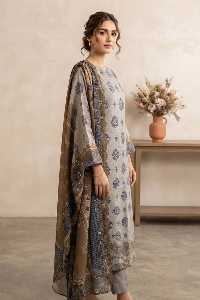 Tawakkal Unstitched Embroidered Linen 3pc
